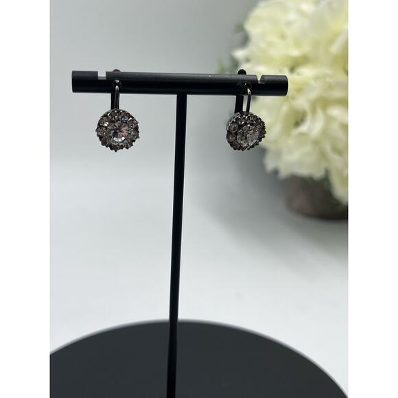 Vintage USSR Gilt 21k Gold Soviet Sterling Silver 875 Rock Crystal Earrings - Picture 4 of 16